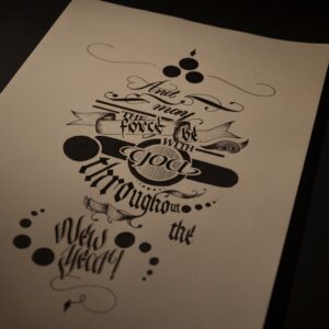 kaligrafia w stylu vintage